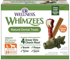 Whimzees Variety Value Box Natural Dental Dog Treats Large 24 Count 3.1-lb