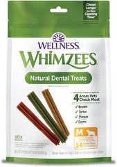 Whimzees Stix Natural Dental Dog Treats Medium 14 Count 14.81-oz