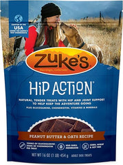 Zuke's Hip Action Soft & Chewy Dog Treats Peanut Butter & Oats Recipe 1-lb