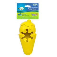 Busy Buddy Frosty Cone Freezable Treat Holding Dog Toy Yellow Medium/Large