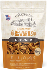 Wholesomes Gourmet Rewards Nut'R'Nipz Biscuits Oven-Baked Dog Treats Peanut Butter 2-lb