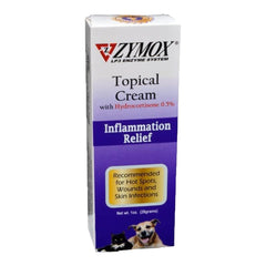 Zymox Topical Cream 0.5% Hydrocortisone Tube for Dogs & Cats 1-oz