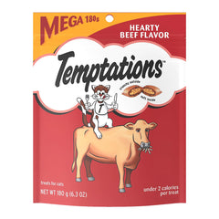 Temptations Classics Crunchy & Soft Adult Cat Treats Hearty Beef 6.3-oz