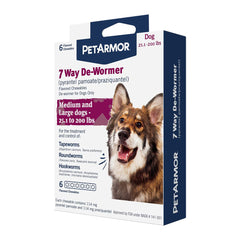 PetArmor 7 Way Dewormer Flavoured Chewables for Medium & Large Breed Dogs 6 Count