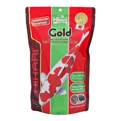 Hikari USA Gold Color Enhancing Floating Large Pellet Fish Food for Koi and Pond Fishes 17.6-oz