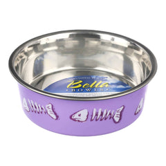 Loving Pets Bella Designer Fish Skeleton Cat Bowl Lilac X-Small