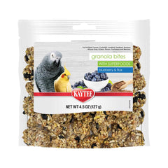 Kaytee Granola Bites with Superfoods Blueberry & Flax Pet Bird Treats 4.5-oz