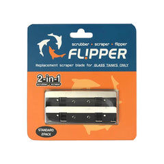 Flipper Cleaner Stainless Steel Replacement Blades for Glass Aquariums Black Standard 2 Count
