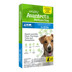 Vetality Avantect II Flea & Tick for Medium Dogs 11-20 lbs 4 Count 0.164-oz