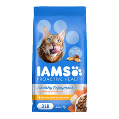 IAMS ProActive Health Healthy Enjoyment Adult Dry Cat Food Chicken & Salmon 3-lb