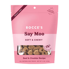 Bocce's Bakery Say Moo Soft & Chewy Dog Treats Beed & Cheddar 6-oz
