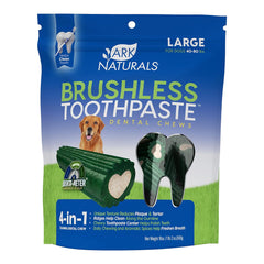 Ark Naturals Brushless Toothpaste Dog Dental Chews Large 18-oz