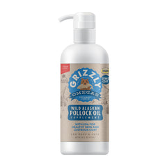 Grizzly Wild Alaskan Pollock Oil Food Supplement for Dogs & Cats 16-oz