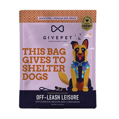 Givepet Off-Leash Leisure Grain-Free Premium Soft Chewy Dog Treats Applesauce, Bacon & Cinnamon 6-oz