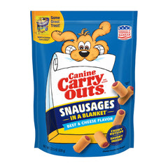 Canine Carry Outs Snausages in a Blanket Dog Treats Beef & Cheese 22.5-oz