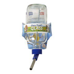 Lixit Economy Glass Water Bottle for Birds & Small Animals Clear Blue 8-oz