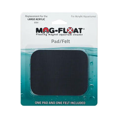 Mag-Float Replacement Pad/Felt Floating Magnet Cleaner for Acrylic Aquariums Black Large