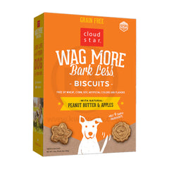 Cloud Star Wag More Bark Less Grain-Free Biscuits Dog Treats Peanut Butter & Apple 14-oz