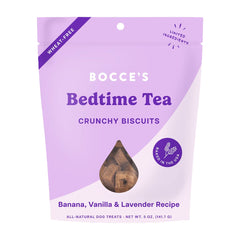 Bocce's Bakery Bedtime Tea Crunchy Biscuits Dog Treats Banana Vanilla & Lavender 5-oz
