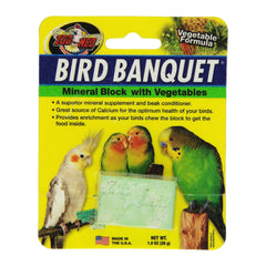 Zoo Med Bird Banquet Vegetable Formula Mineral Block Green Small 1-oz