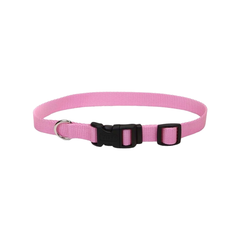 Coastal Adjustable Nylon Dog Collar with Plastic Buckle Bright Pink 3/8 in X 8-12 in
