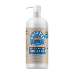 Grizzly Wild Alaskan Pollock Oil Food Supplement for Dogs & Cats 32-oz