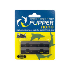 Flipper Cleaner Stainless Steel Replacement Blades for Glass Aquariums Black Nano 2 Count