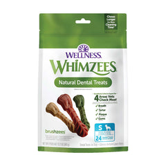 Whimzees Brushzees Natural Dental Treats for Small Dogs 15-25 lbs 24 Count 12.7-oz