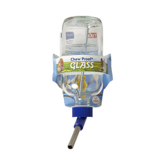Lixit Glass Water Bottle for Small Animals Clear Blue 8-oz
