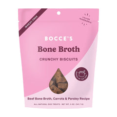 Bocce's Bakery Bone Broth Crunchy Biscuits Dog Treats Beef Bone Broth Carrots & Parsley 5-oz