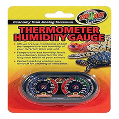 Zoo Med Dual Analog Terrarium Thermometer/Humidity Gauge Black
