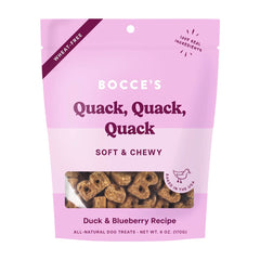 Bocce's Bakery Quack Quack Quack Soft & Chewy Dog Treats Duck & Blueberry 6-oz
