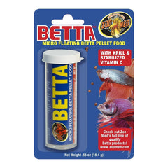 Zoo Med Micro Floating Betta Pellet Canister Fish Food 0.65-oz