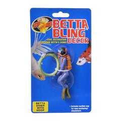Zoo Med Betta Bling Diver Aquarium Ornament with Hoop Multicolor