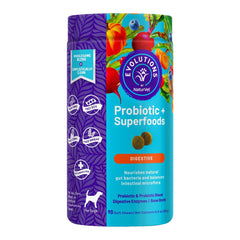 Evolutions by NaturVet Probiotic Plus Superfoods Digestive Support Soft Chews for Dogs 90 Count 6.9-oz