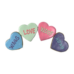 Pawsitively Gourmet Conversation Hearts Cookies Dog Treat Sweet Potato 4 Count
