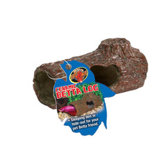 Zoo Med Ceramic Betta Log Aquarium Ornament Brown Small 4.25-in