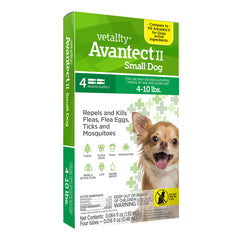 Vetality Avantect II Flea & Tick for Small Dogs 4-10 lbs 4 Count 0.064-oz