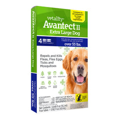 Vetality Avantect II Flea & Tick for Extra Large Dogs over 55 lbs 4 Count 0.648-oz