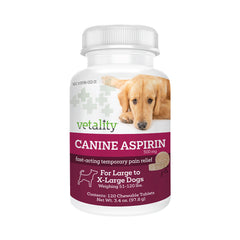 Vetality Canine Aspirin Chewable Tablets 300mg for Large to XL Dogs 120 Count
