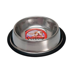 Loving Pets Ruff N' Tuff Traditional No-Tip Dog Bowl Silver 96-oz