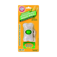 Arm & Hammer Bone Dispenser & Disposable Corn Starch Waste Bags White/Green One Size 30 Count
