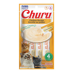 Inaba Puree Churu for Kittens Lickable Cat Treats Chicken 4 Count 2-oz