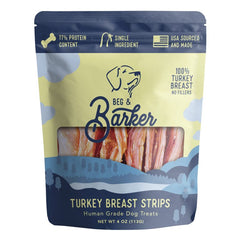 Beg & Barker Turkey Breast Strip Dog Jerky Treats 4-oz