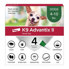 Elanco K9 Advantix II 4-Month Supply Topical Flea, Tick & Mosquito Treatment & Prevention for Small Dogs 4-10 lbs
