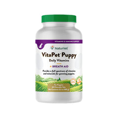 NaturVet Vita Pet Puppy Plus Breath Aid Tablets Time Release Jar 60 Count 6.3-oz