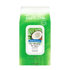 TropiClean Mild Coconut Deodorizing Ear Cleaning Wipes for Dogs & Cats 50 Count