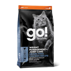 Petcurean Go! Solutions Weight Management & Joint Care Grain-Free Dry Cat Food Chicken 3-lb