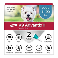 Elanco K9 Advantix II 2-Month Supply Topical  Flea, Tick & Mosquito Treatment & Prevention for Medium Dogs 11-20 lbs