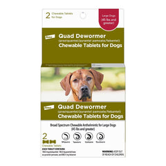 Elanco Quad Dewormer Chewable Tablets for Large Dogs Over 45 lbs 2 Count